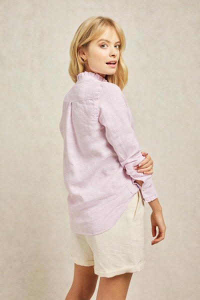 Lifton Pink Ruffle Linen Women's Shirt | Beaufort u0026 Blake