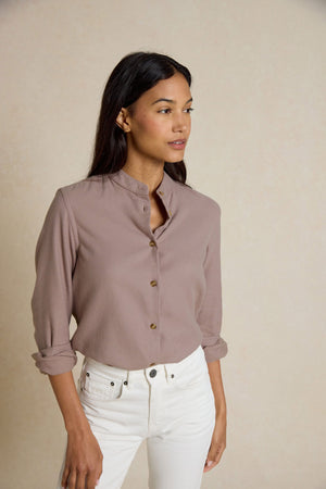 Bibury Taupe Nehru Shirt