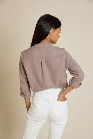 Bibury Taupe Nehru Shirt