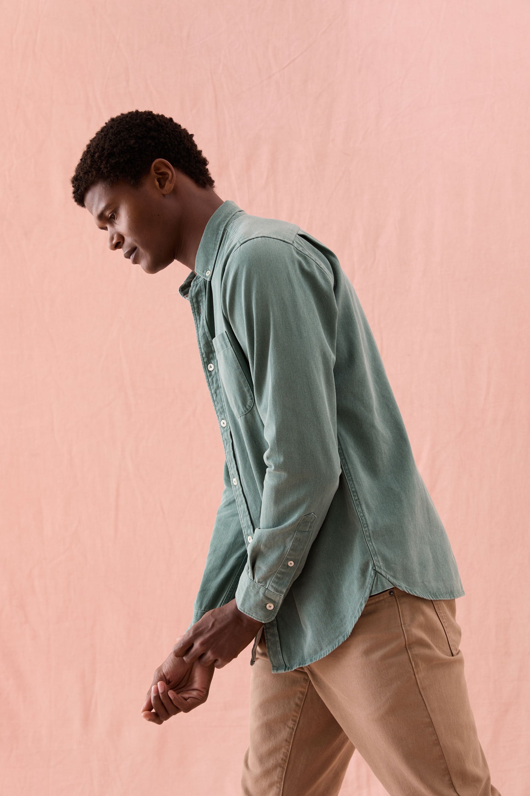 Broadleaf Washed Emerald Twill Shirt