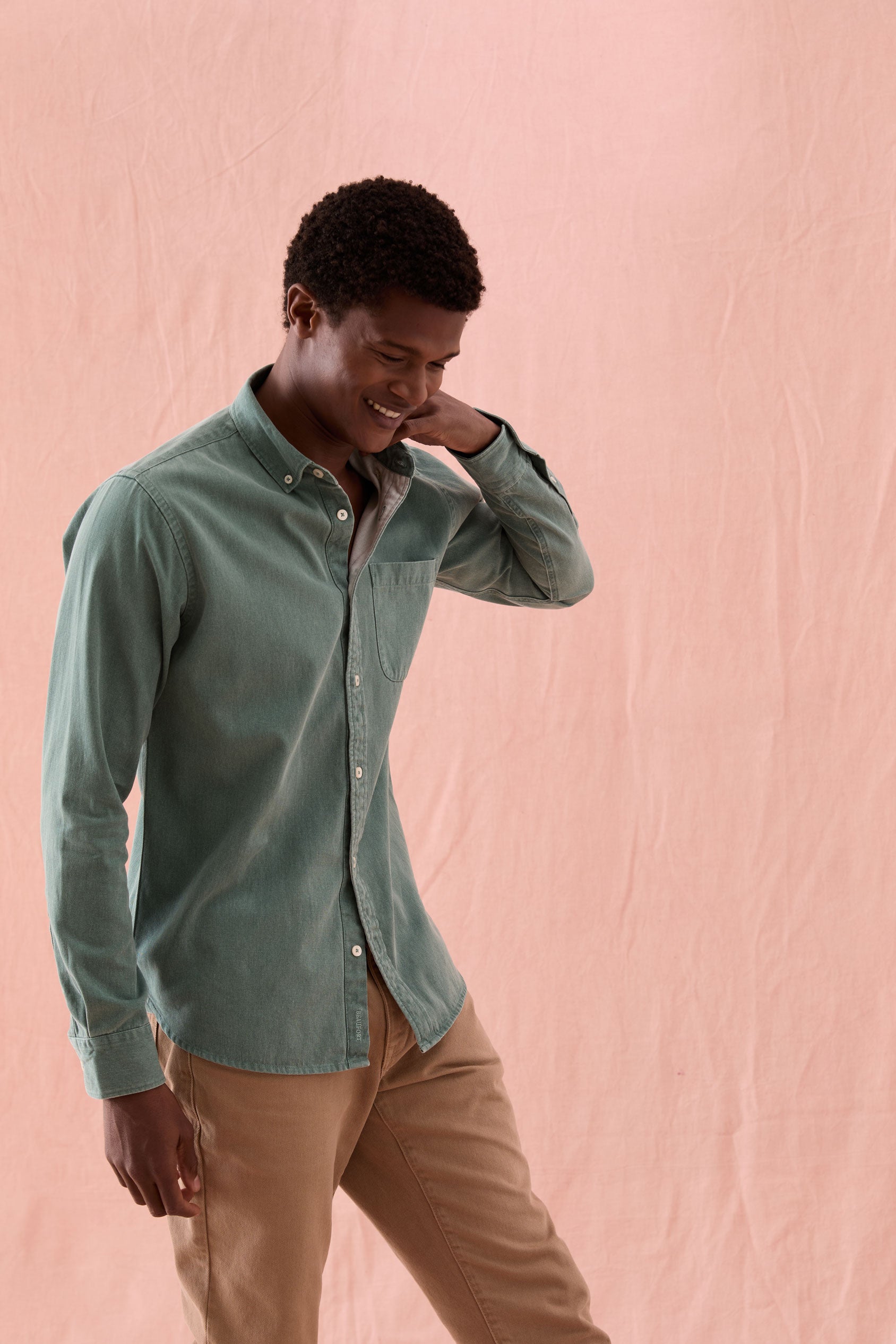 Broadleaf Washed Emerald Twill Shirt