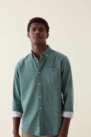 Broadleaf Washed Emerald Twill Shirt