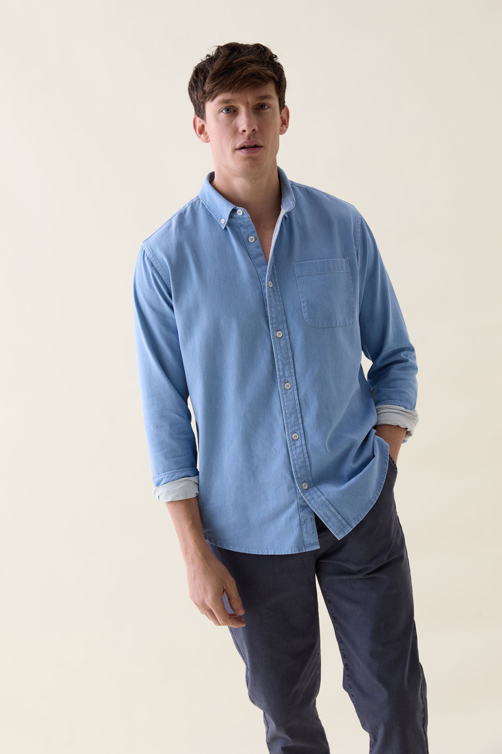 Broadleaf Washed Blue Twill Shirt