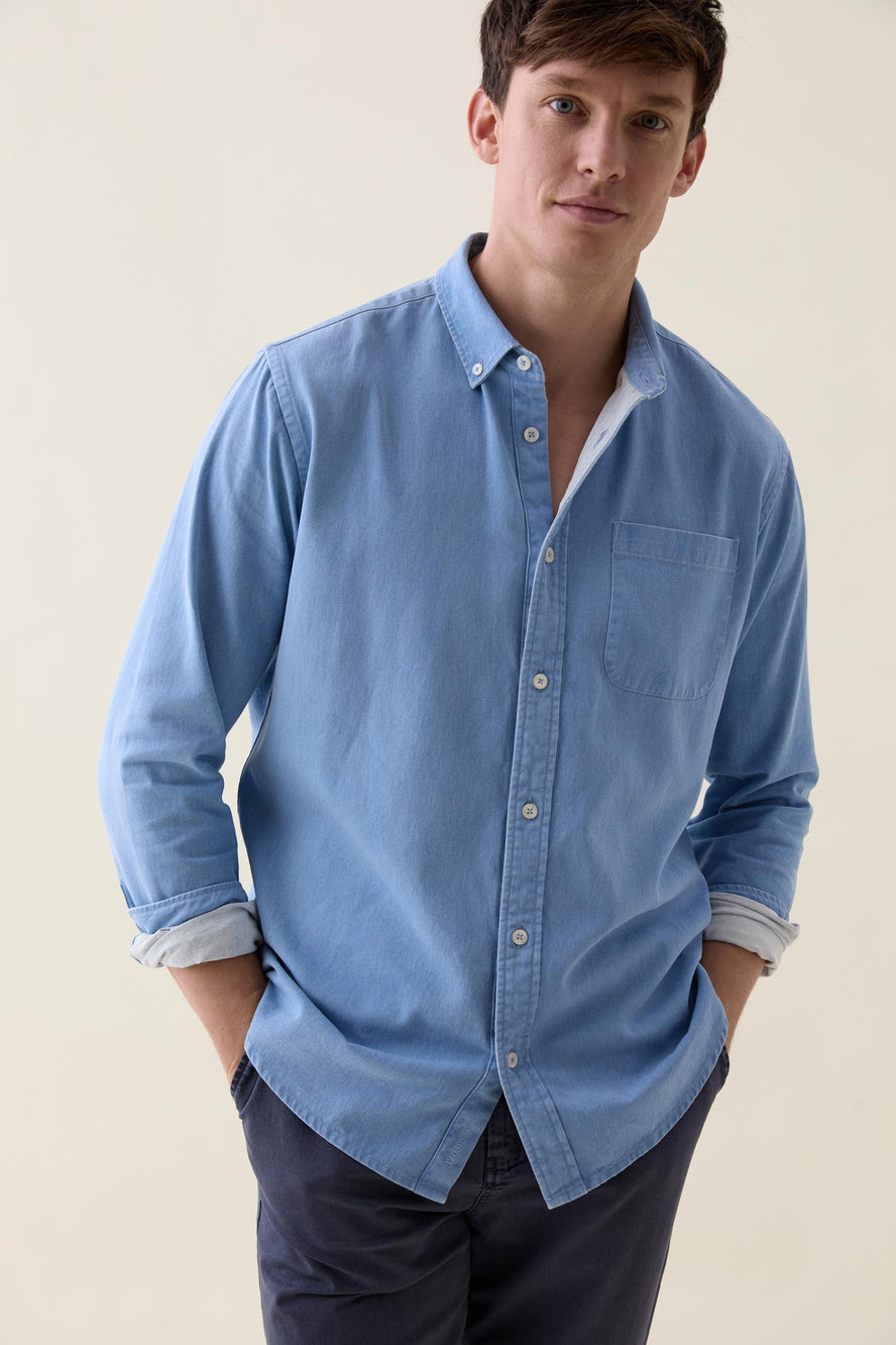 Broadleaf Washed Blue Twill Shirt