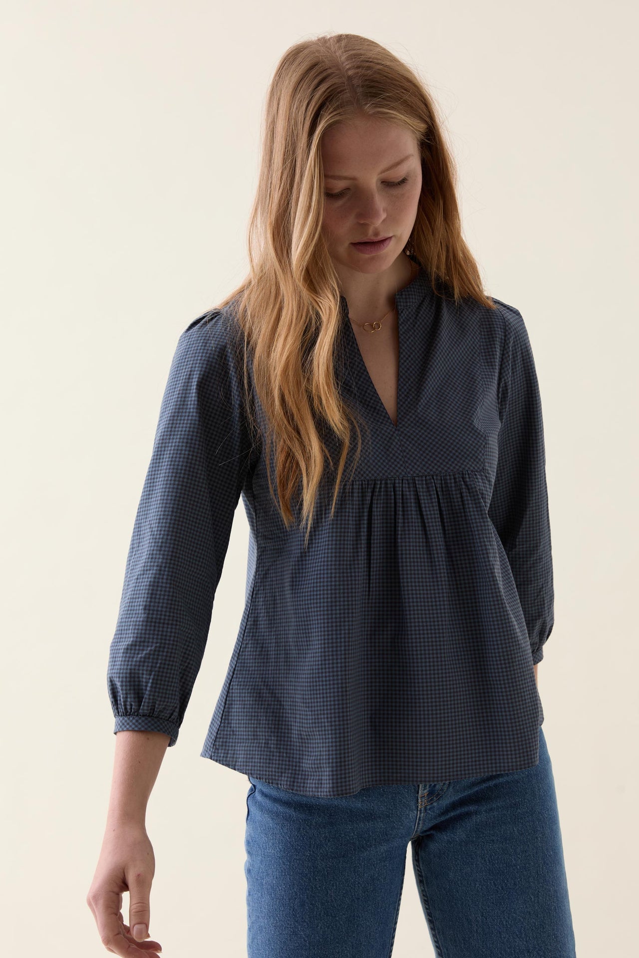 Charlwood Charcoal Gingham Blouse