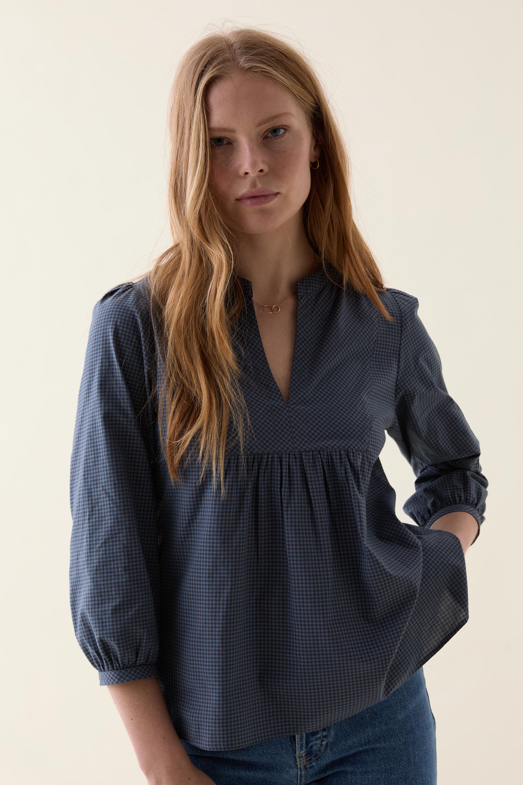 Charlwood Charcoal Gingham Blouse