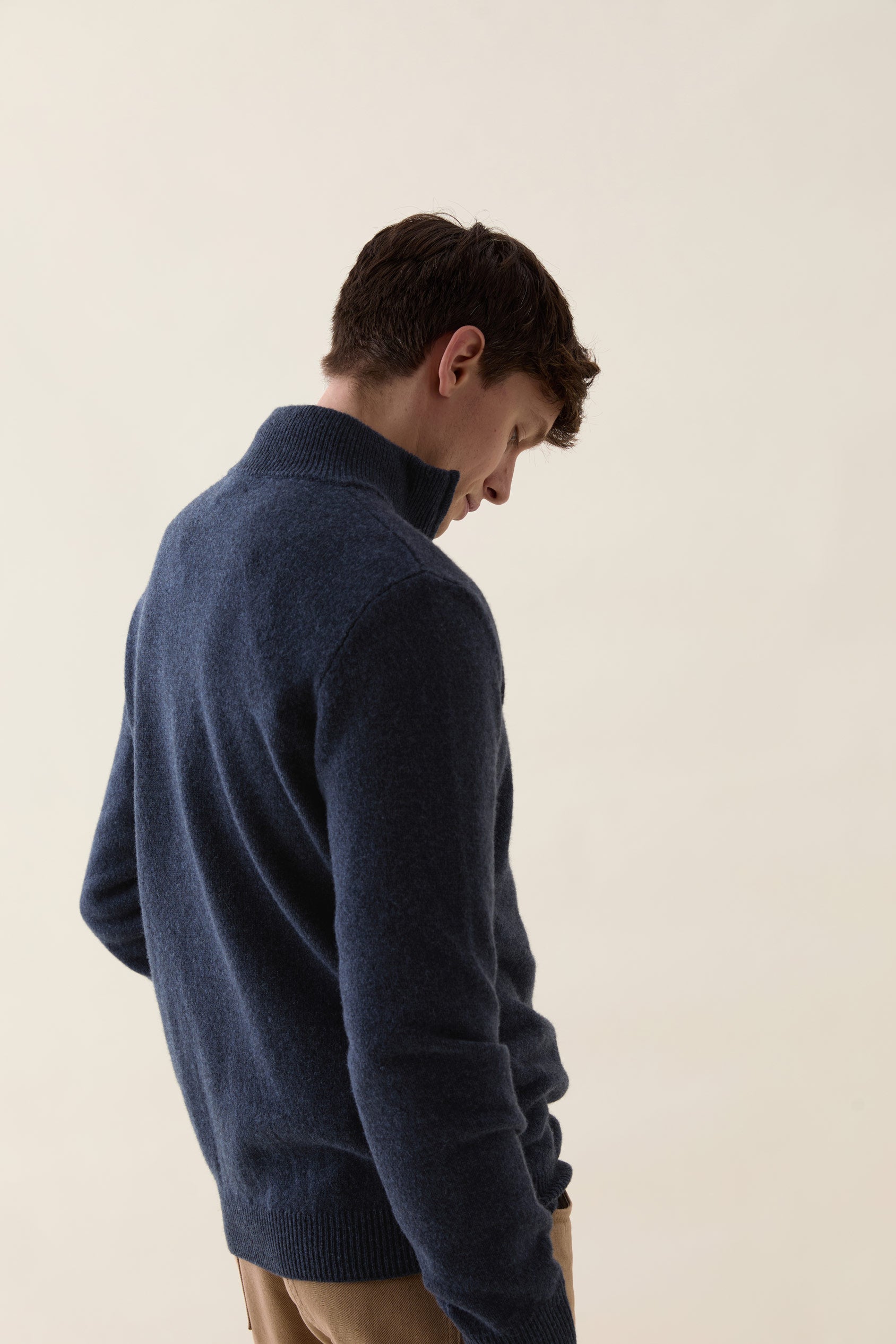 Colesbourne Navy Marl Half Zip Jumper