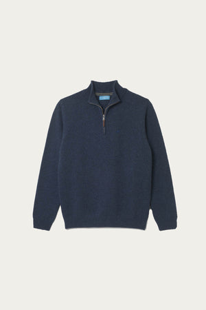 Colesbourne Navy Marl Half Zip Jumper