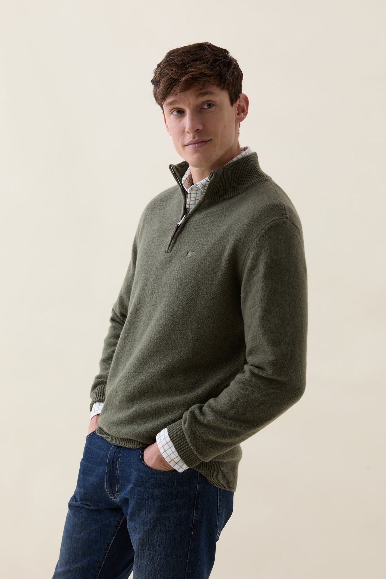 Colesbourne Thyme Half Zip Jumper