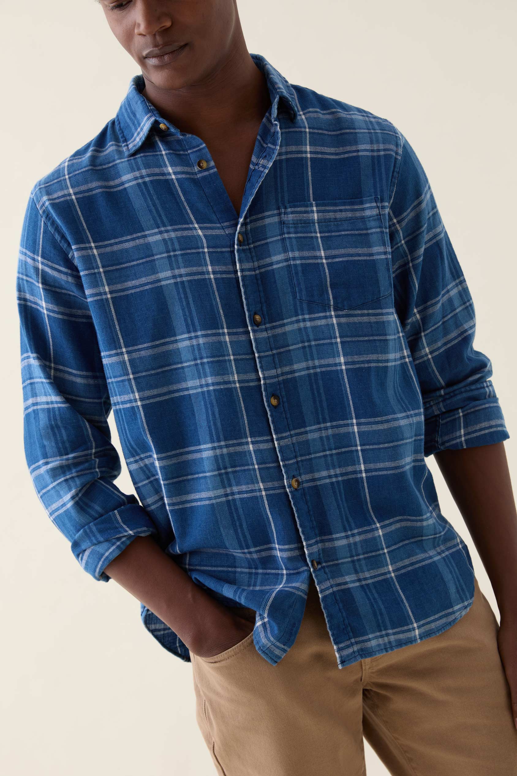 Cove Washed Indigo Check Shirt