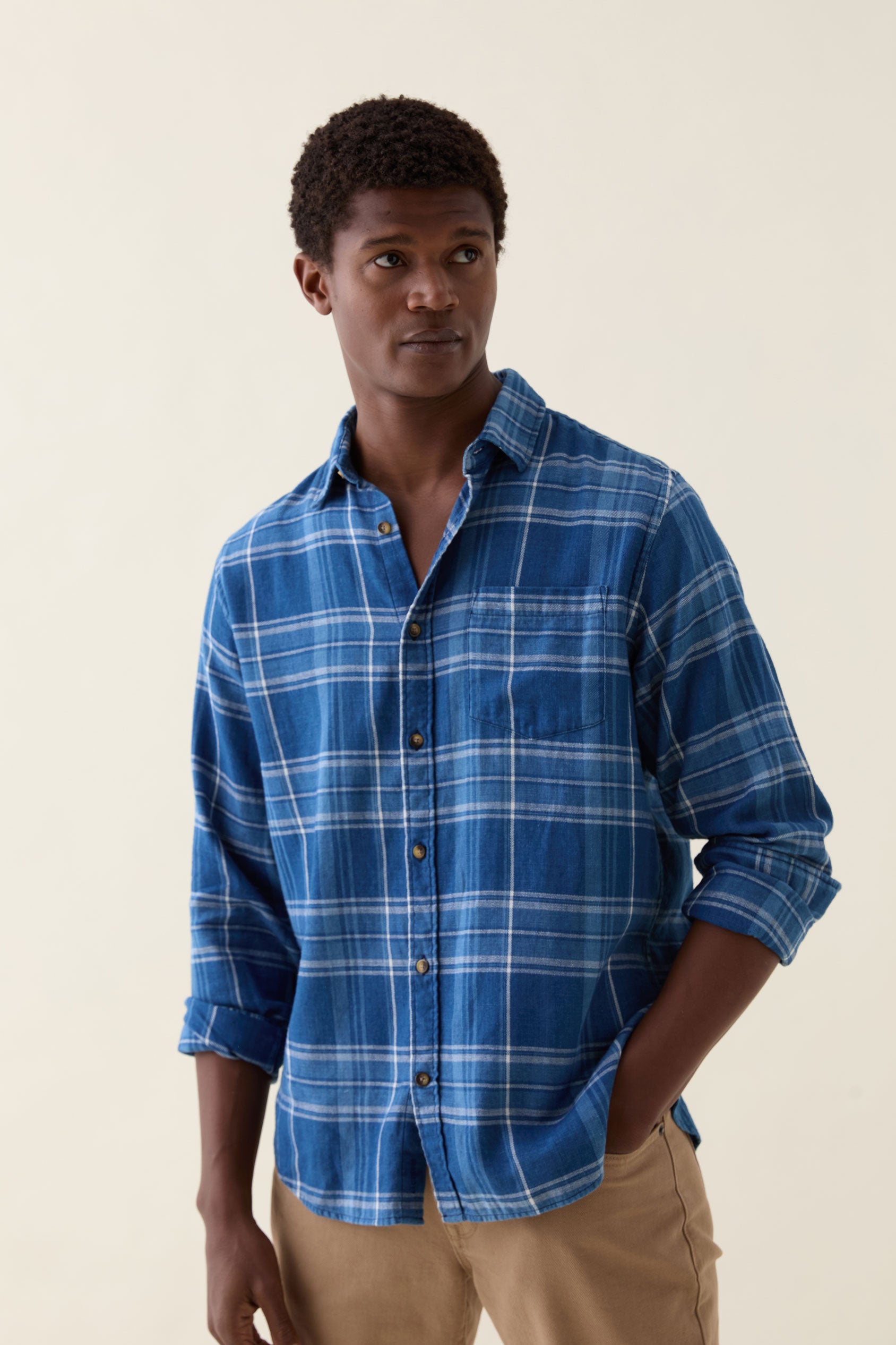 Cove Washed Indigo Check Shirt