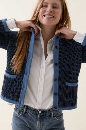 Eridge Multi Blues Knitted Jacket