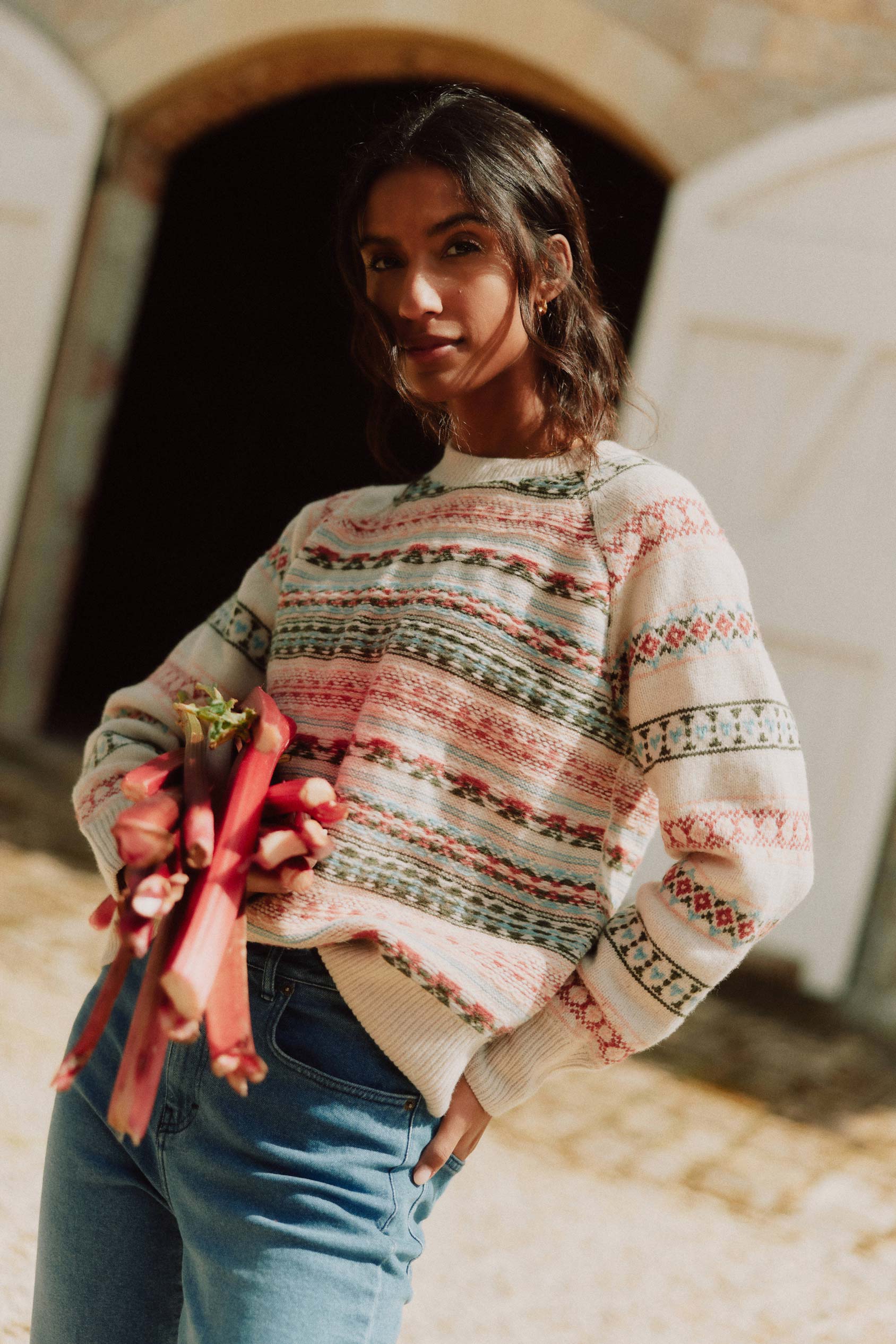 Embrace warmth this Autumn with our Fewston Fair Isle Crew Neck Jumper. A classic, timeless pattern in a warm knit—perfect for chillier days.