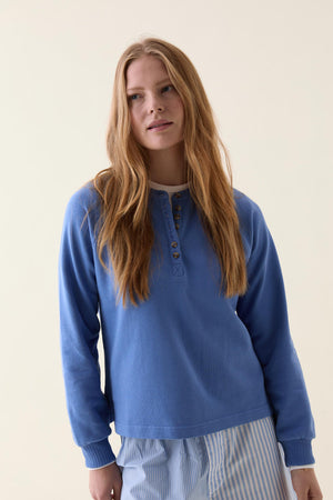 Hadlow Cornflower Henley Sweat