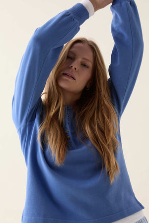 Hadlow Cornflower Henley Sweat