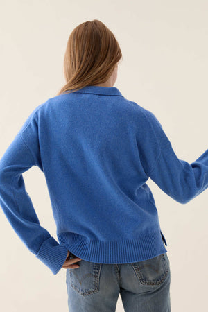 Hale Cornflower Open Collar Jumper