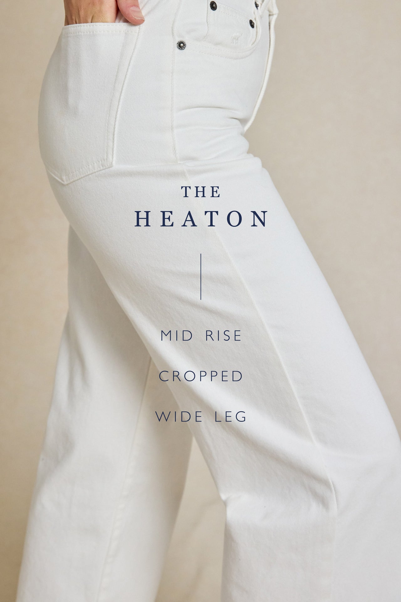 Heaton Ecru Wide Leg Jeans