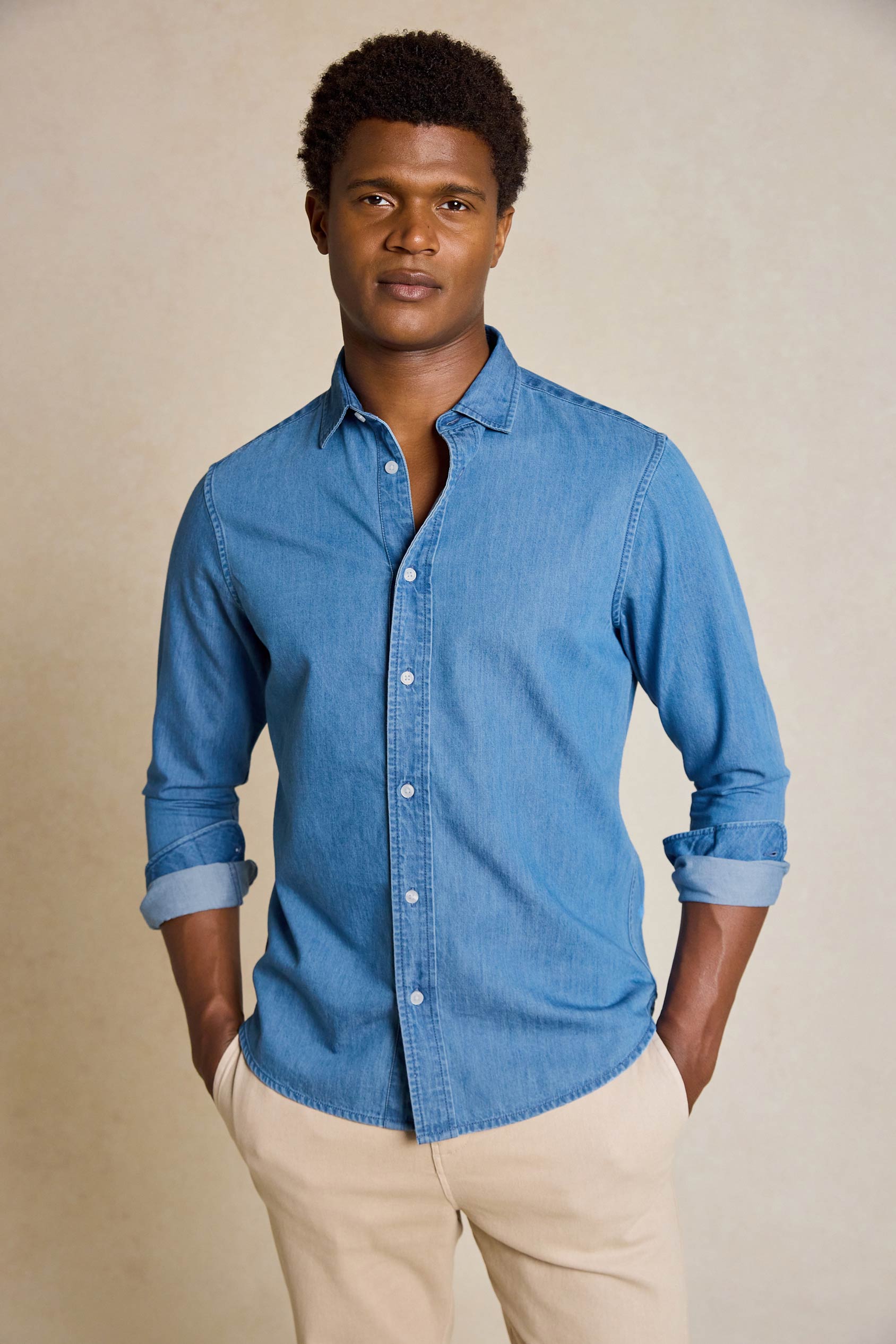 Denim shirt men's fashion style