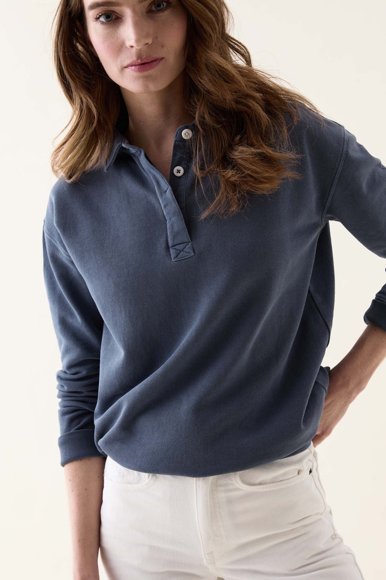 Kittisford Indigo Half Button Sweat