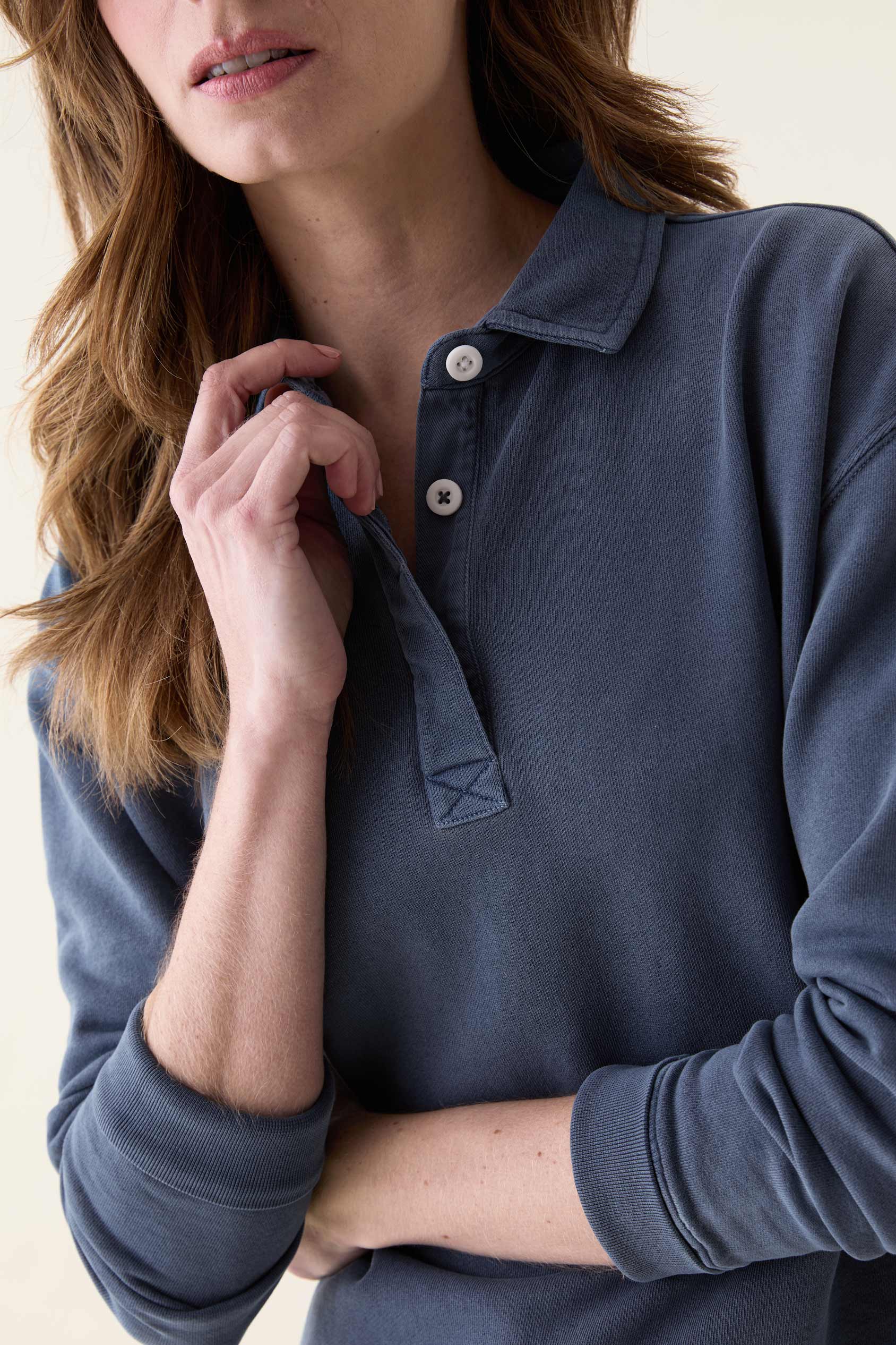 Kittisford Indigo Half Button Sweat