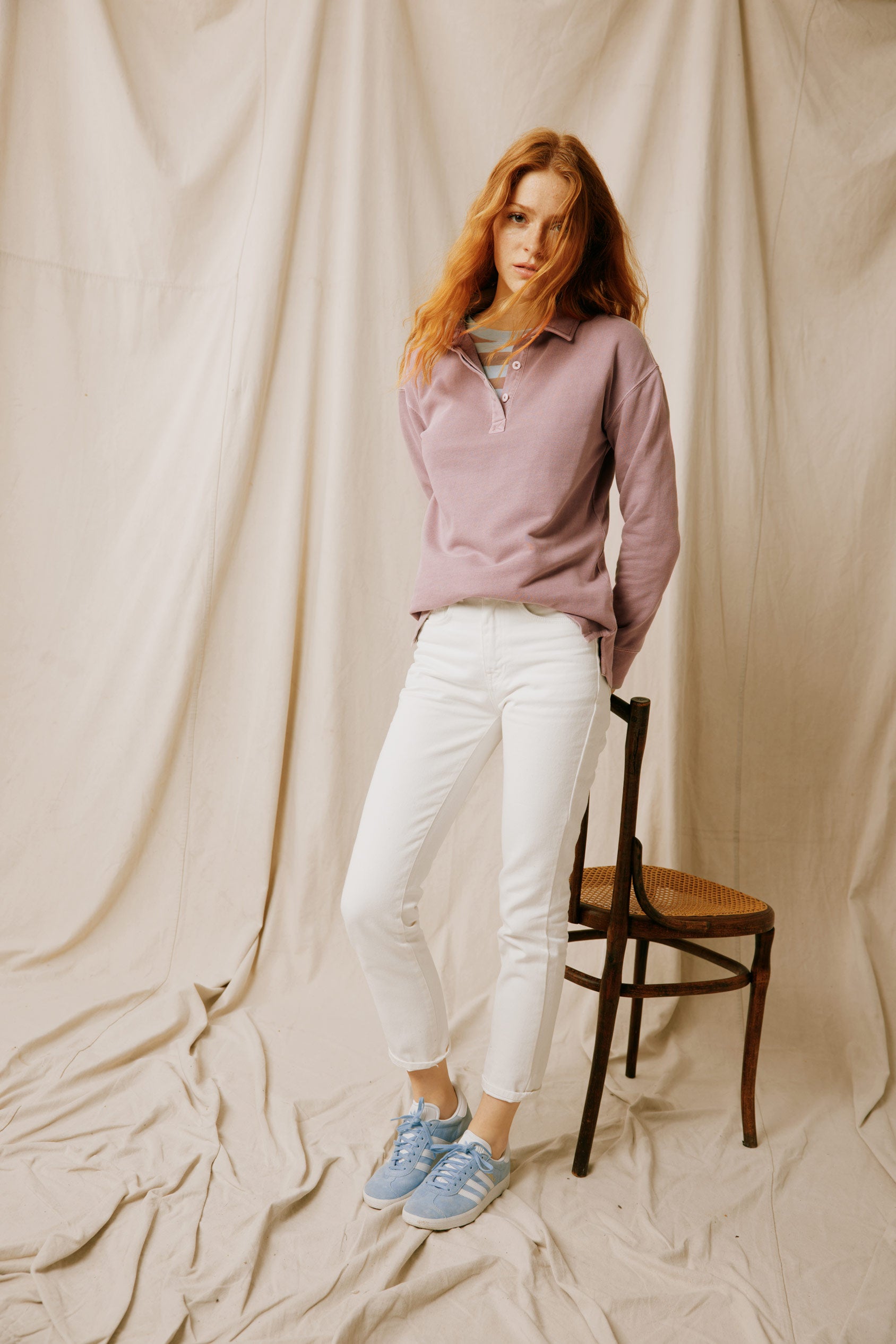 " Upgrade your wardrobe with our Kittisford Mauve Half Button sweat top. Perfect for layering, this stylish and cozy piece adds a touch of elegance to any casual outfit."