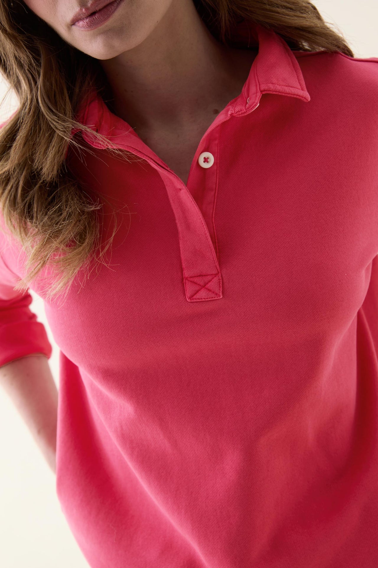 Kittisford Raspberry Half Button Sweat