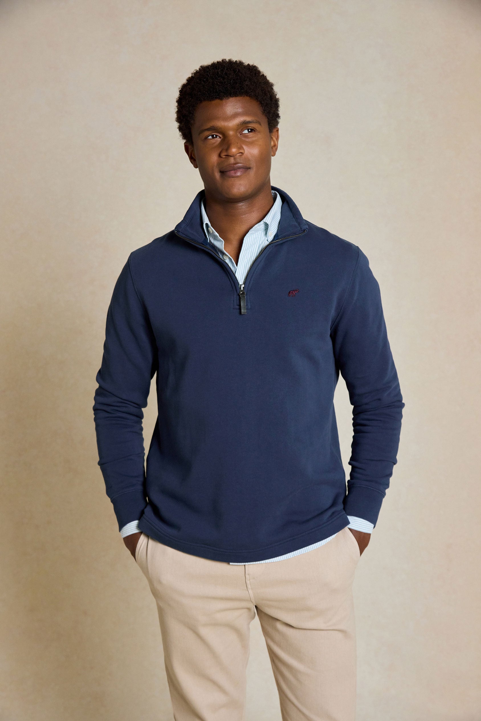 Navy half zip sweatshirt online