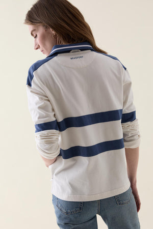 Loxwood Mid Blue Chest Stripe Rugby