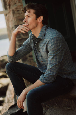 Enhance your look with the Marston Denim Blue Check Shirt. Made from 100% cotton and featuring a classic collar, this shirt combines comfort with timeless style.