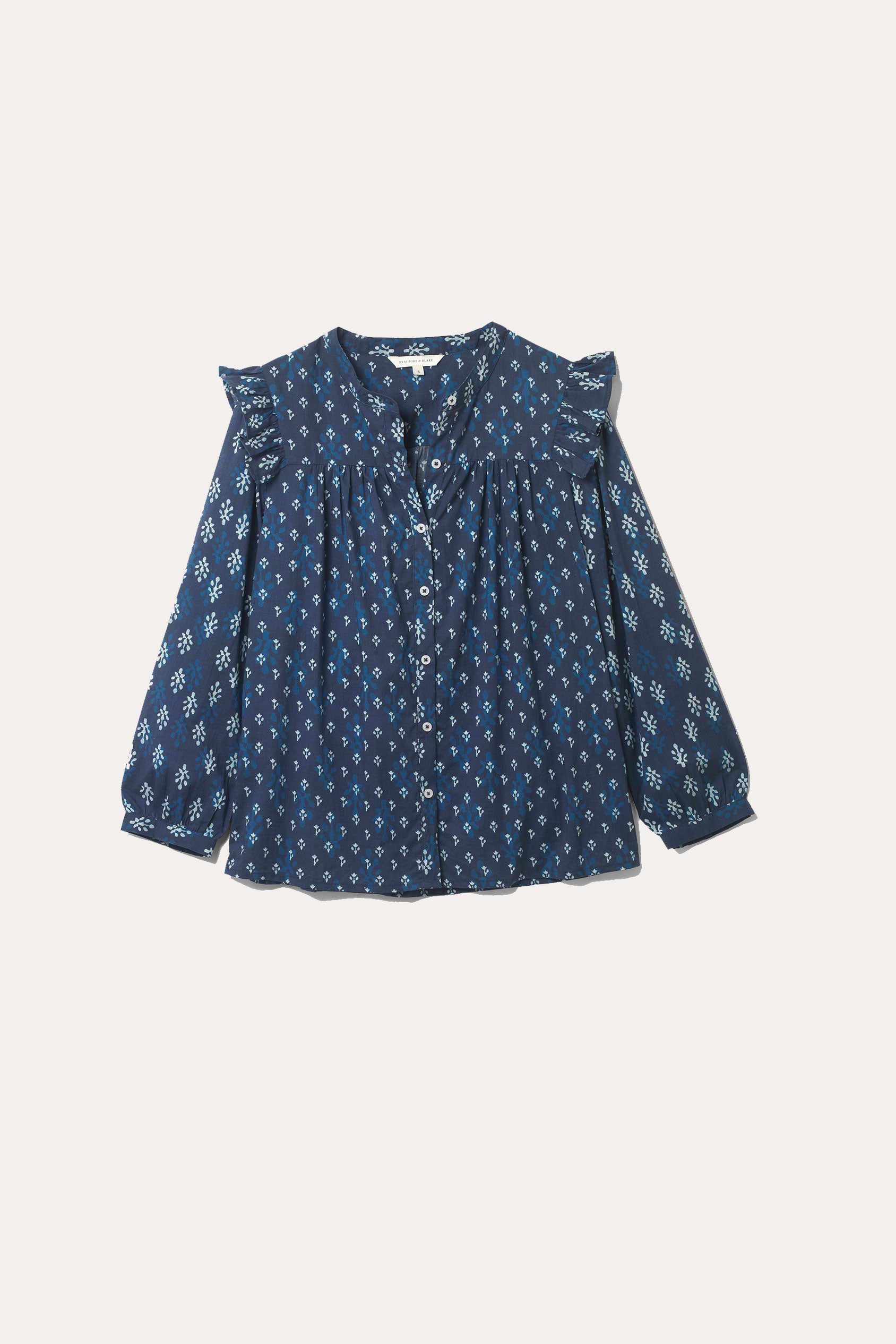 Molesey Blues Ruffle Printed Top