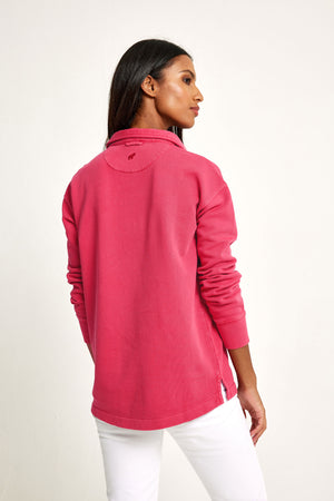 Kittisford Raspberry Half Button Sweat