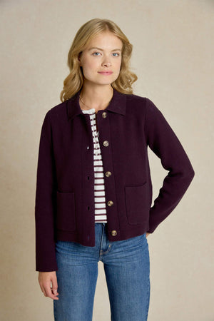 Roslin Plum Knitted Jacket