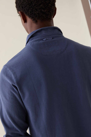 Rye Washed Navy Long Sleeve Polo