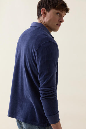 Saltdean Blue Cord Polo Sweat