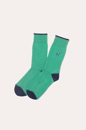 Savannah Elephant Teal Embroidered Socks