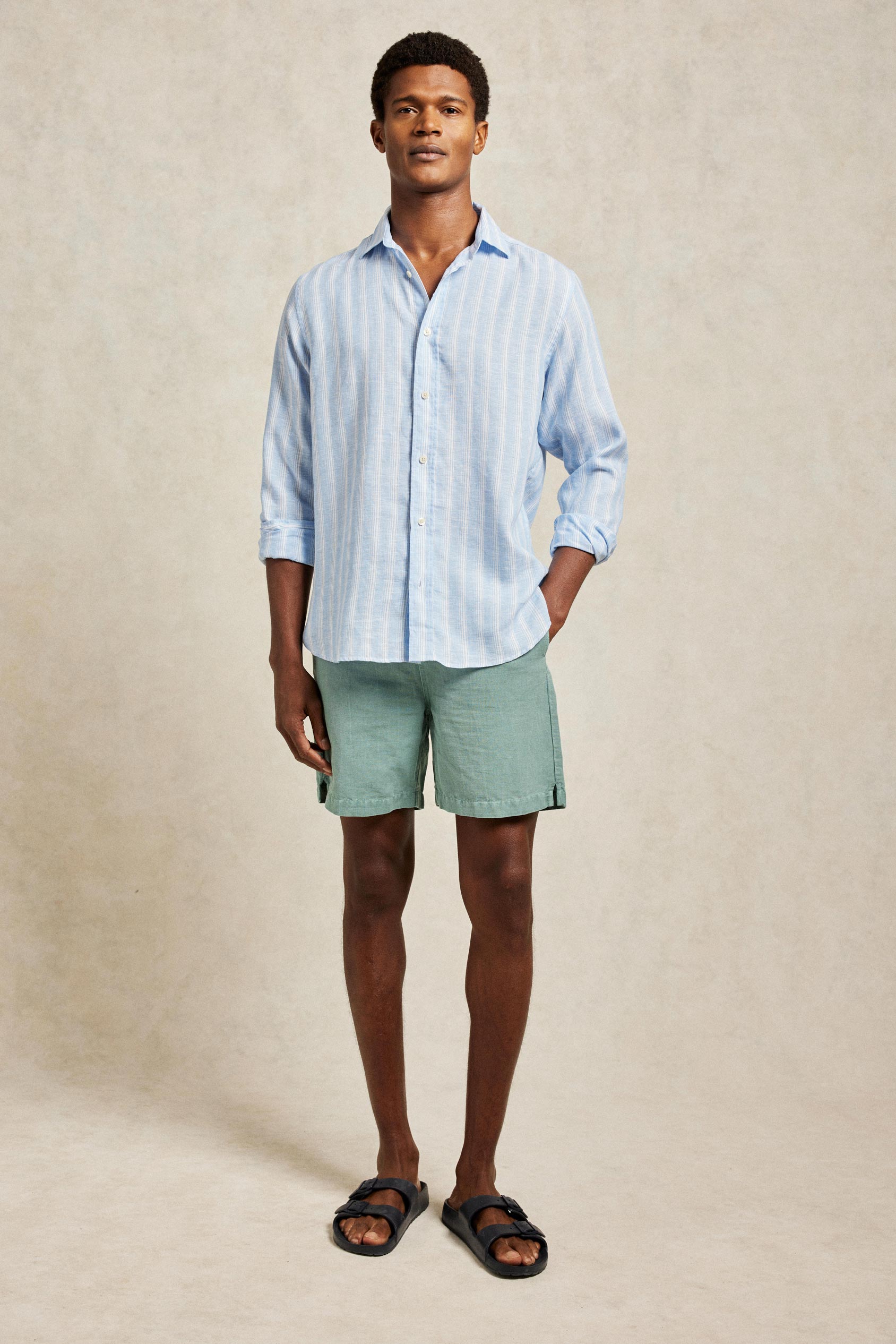 Spindle Sky Stripe Linen Shirt