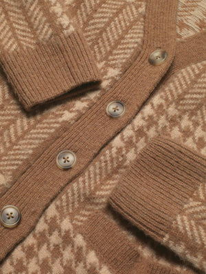 Discover warmth this Autumn/Winter with our Women's Strines Toffee Patchwork Cardigan - the perfect blend of style and comfort. Shop now for this season's must-have layering piece!