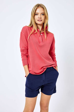 Kittisford Raspberry Half Button Sweat